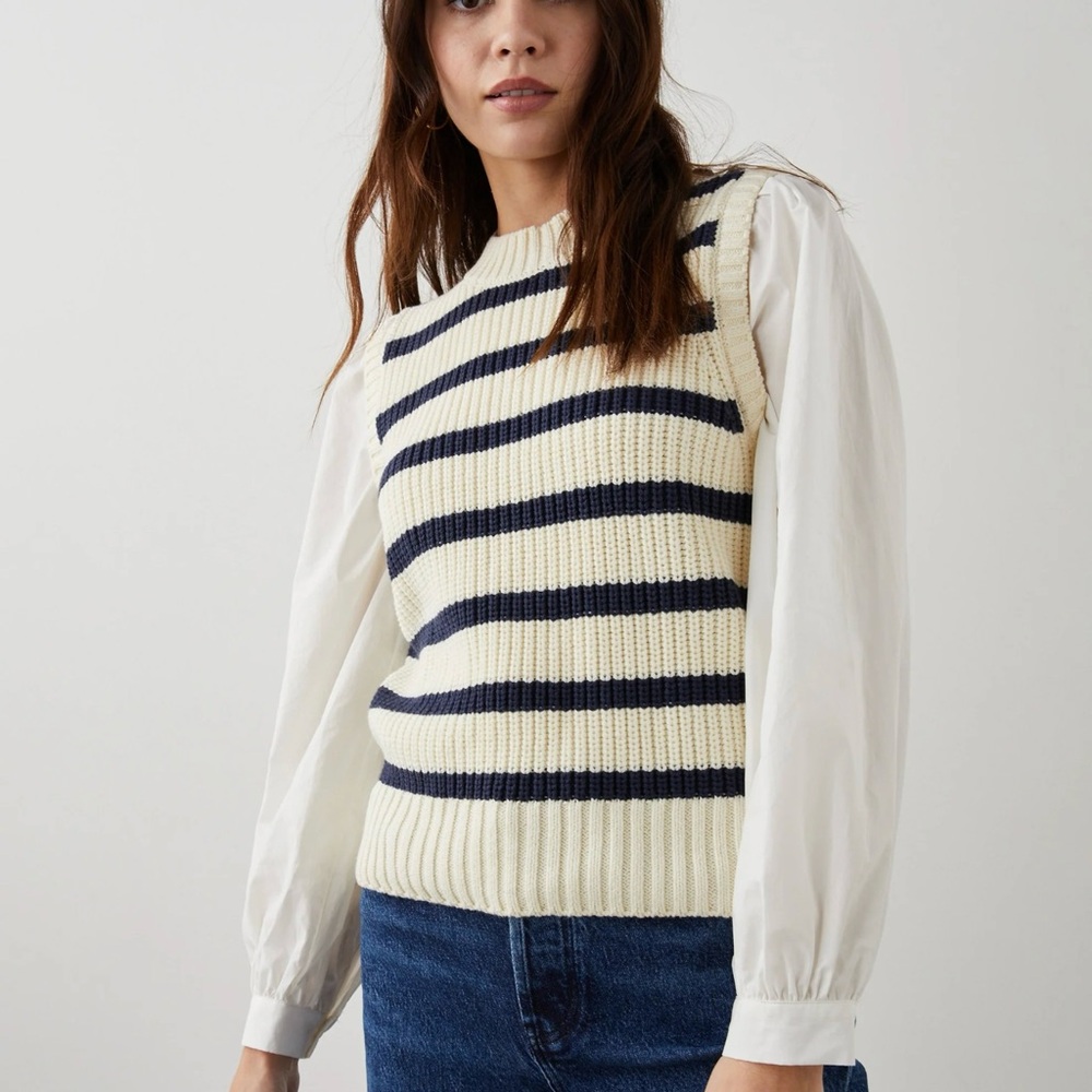 Rails- “Bambi” Sweater White & Navy Two-in-One